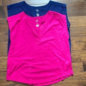 St. John's Bay Pink and Navy Tops